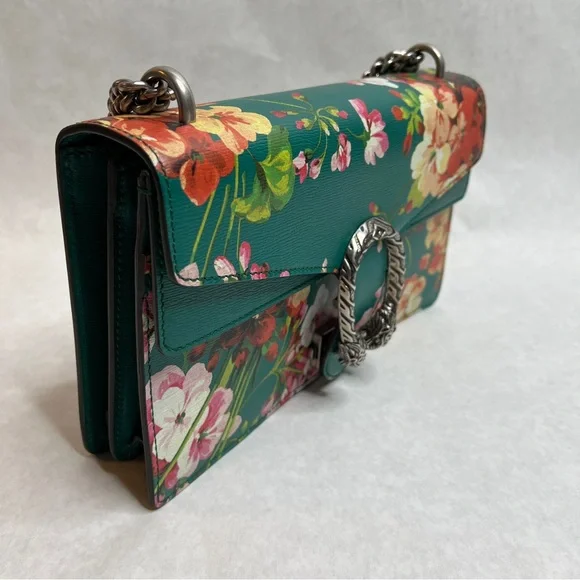 GUCCI Teal Medium Dionysus Blooms Leather Shoulder Bag - Picture 4 of 15